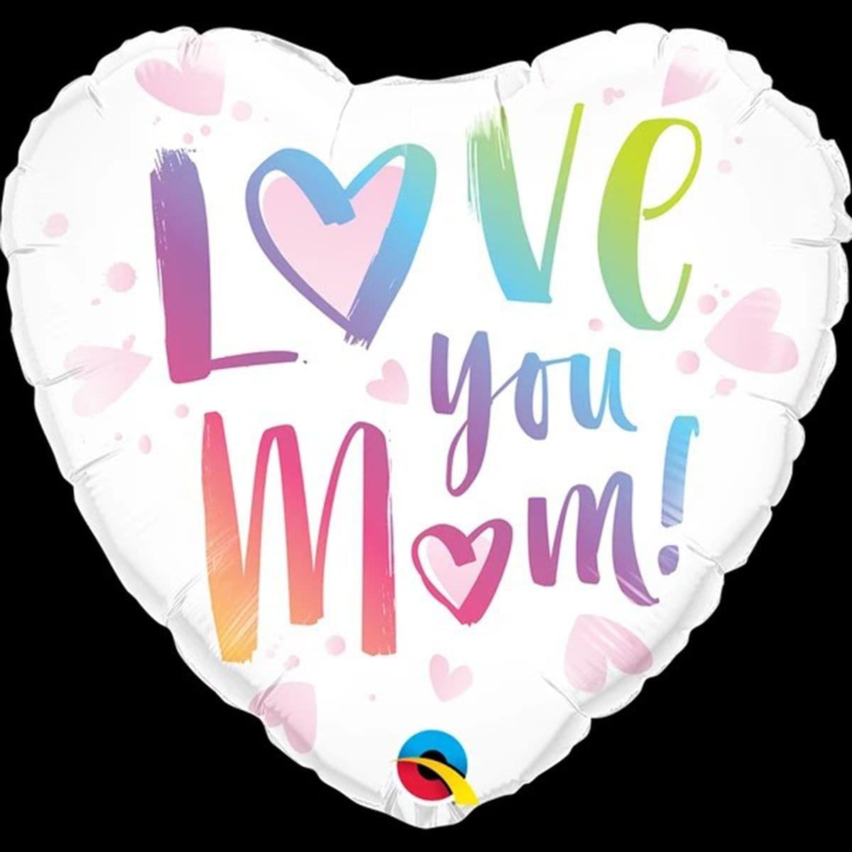 Buy Balloons Love You Mom Heart Balloon, 18 Inches sold at Party Expert