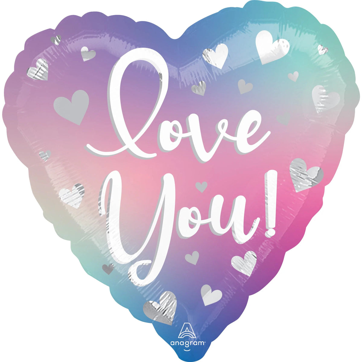 LE GROUPE BLC INTL INC Balloons "Love you!" Multicolored Heart Shape Foil Balloon, 18 Inches, 1 Count