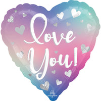LE GROUPE BLC INTL INC Balloons "Love you!" Multicolored Heart Shape Foil Balloon, 18 Inches, 1 Count