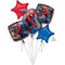 LE GROUPE BLC INTL INC Balloons Marvel Spider-Man Balloon Bouquet, Helium Inflation not Included, 5 Count