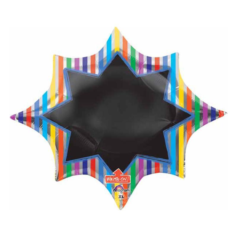 Buy Balloons Multi Stripe Burst Black Board Write-On Balloon sold at Party Expert