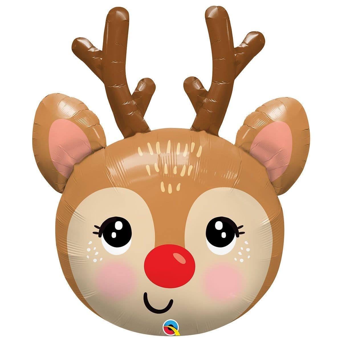 Buy Balloons Red Nose Reindeer Supershape Balloon sold at Party Expert