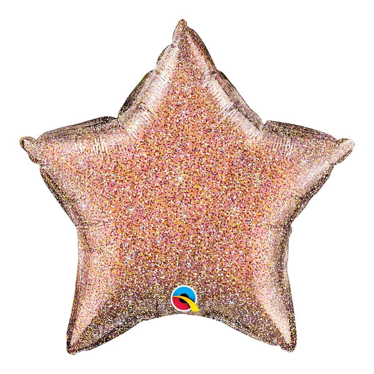Buy Balloons Rose Gold Holographic Star Shape Foil Balloon, 18 Inches sold at Party Expert