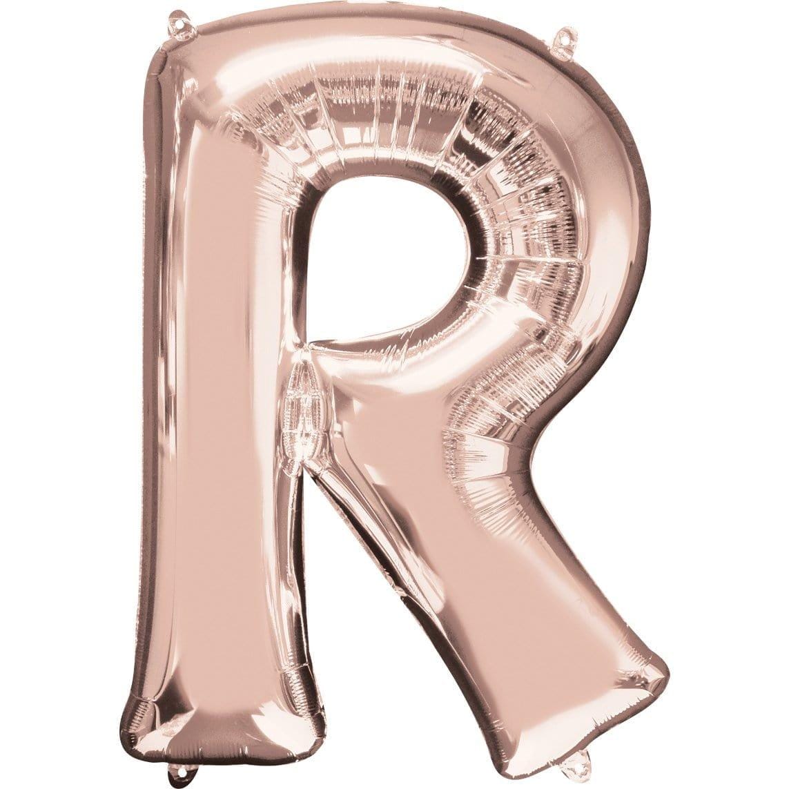 Buy Balloons Rose Gold Letter R Foil Balloon, 34 Inches sold at Party Expert