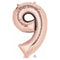 Buy Balloons Rose Gold Number 9 Foil Balloon, 16 Inches sold at Party Expert