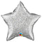 Buy Balloons Silver Holographic Star Foil Balloon, 18 Inches sold at Party Expert