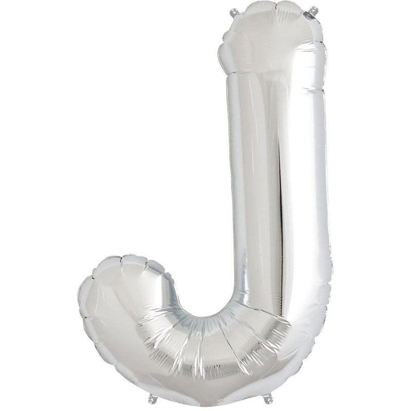 Buy Balloons Silver Letter J Foil Balloon, 16 Inches sold at Party Expert