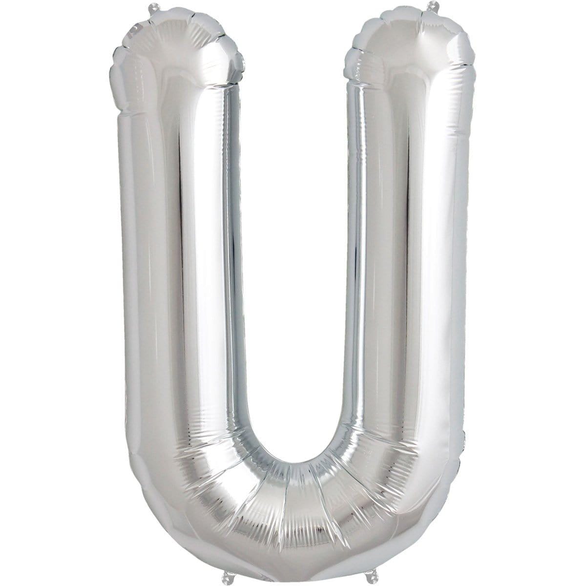 Buy Balloons Silver Letter U Foil Balloon, 34 Inches sold at Party Expert
