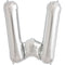 Buy Balloons Silver Letter W Foil Balloon, 16 Inches sold at Party Expert