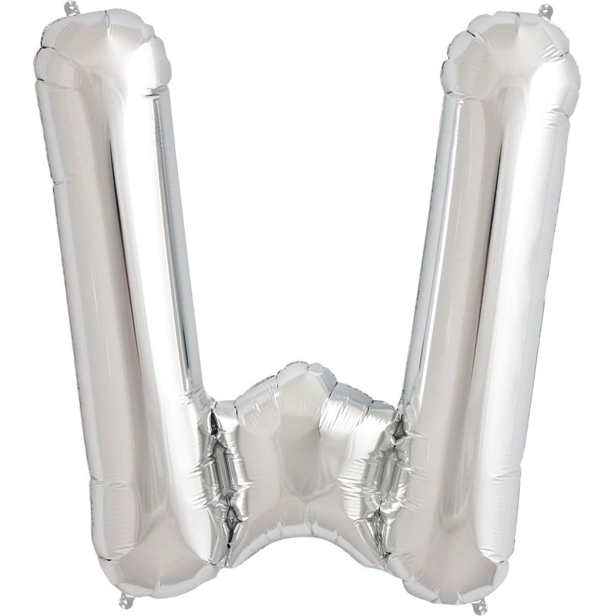 Buy Balloons Silver Letter W Foil Balloon, 16 Inches sold at Party Expert