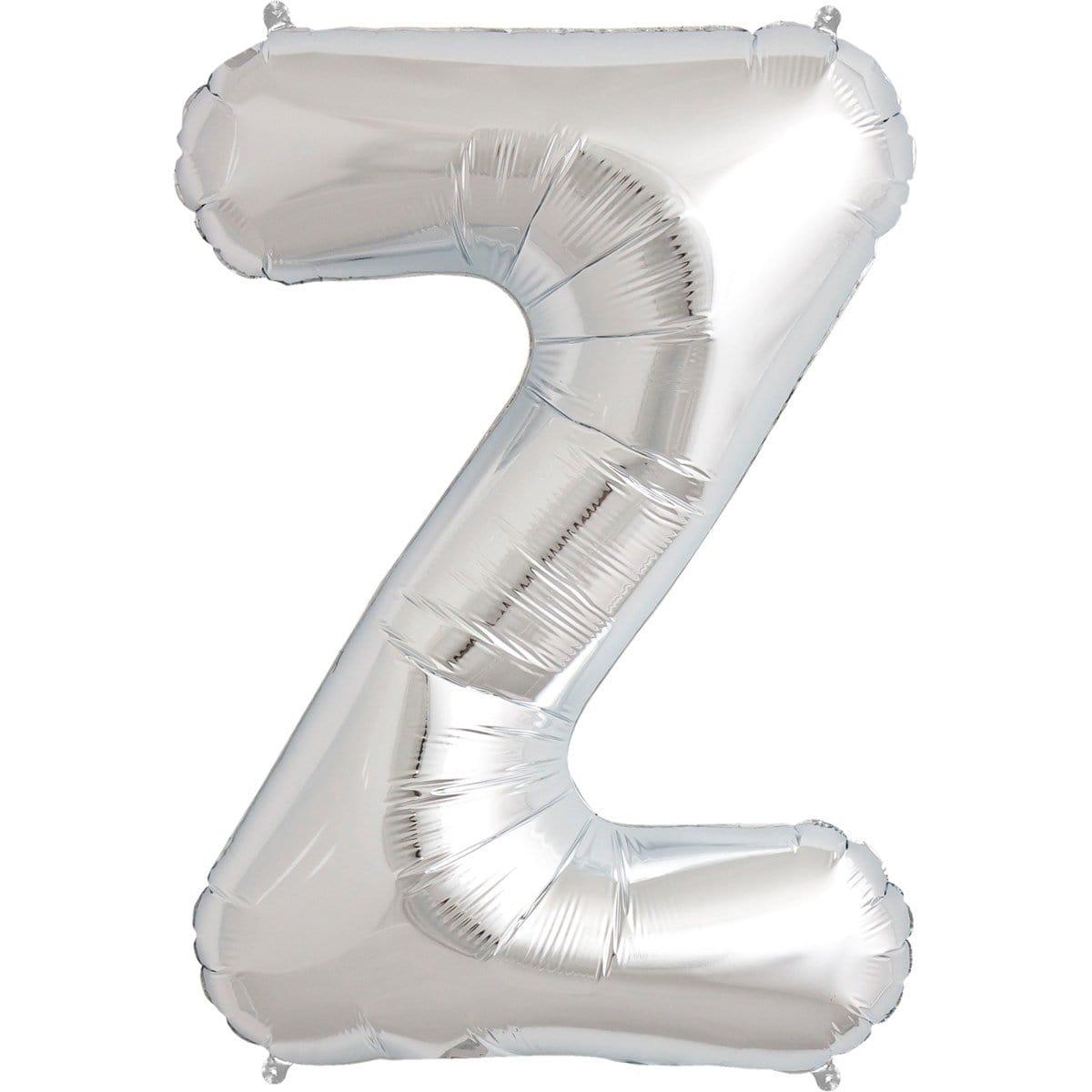 Buy Balloons Silver Letter Z Foil Balloon, 34 Inches sold at Party Expert