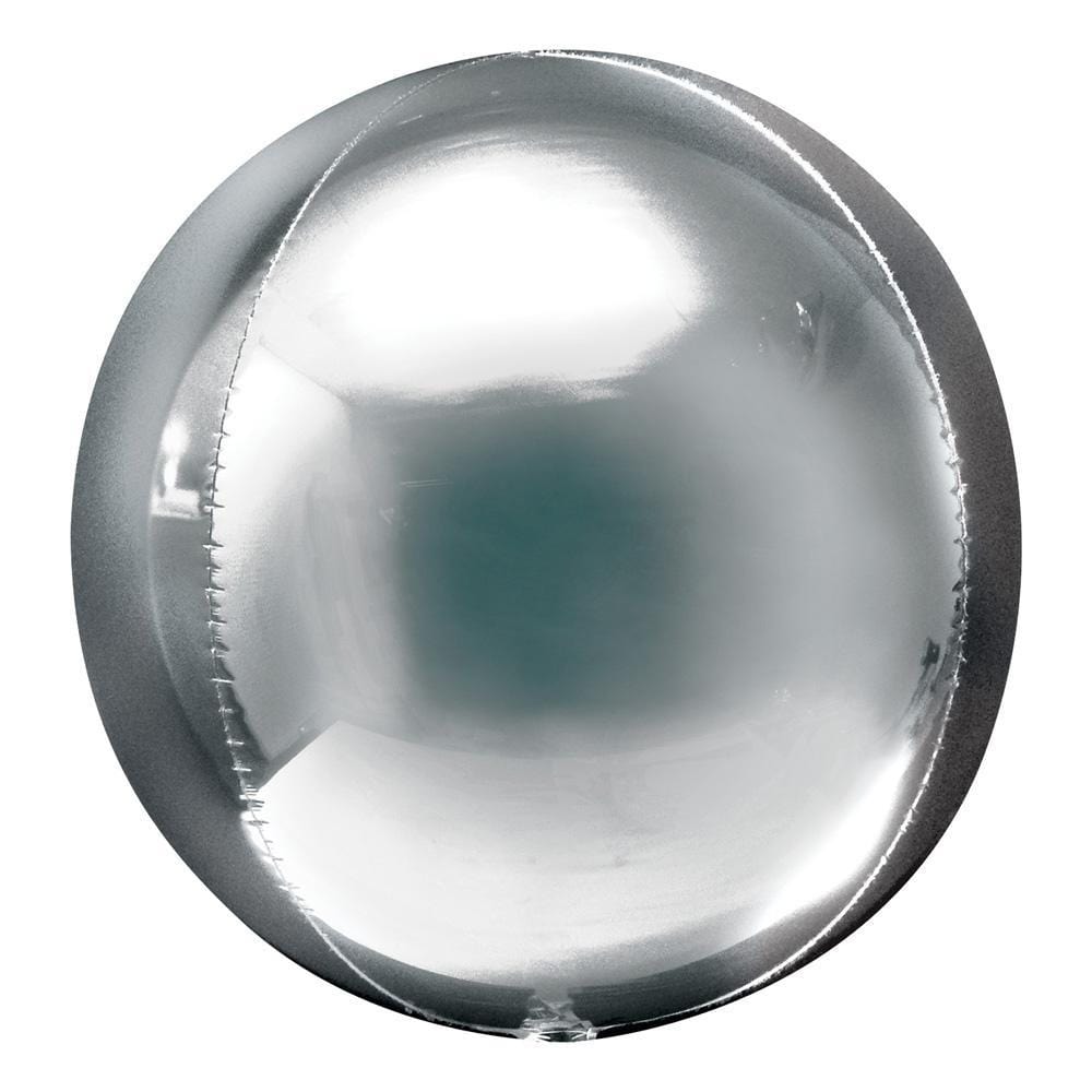 Buy Balloons Silver Orbz Balloon, 16 Inches sold at Party Expert