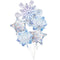 LE GROUPE BLC INTL INC Balloons Snowflakes Balloon Bouquet, 5 Count, Helium Inflation not Included 026635277488