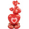 LE GROUPE BLC INTL INC Balloons Stacking Red Hearts Airloonz Standing Foil Air-Filled Balloon, 55 Inches, 1 unité