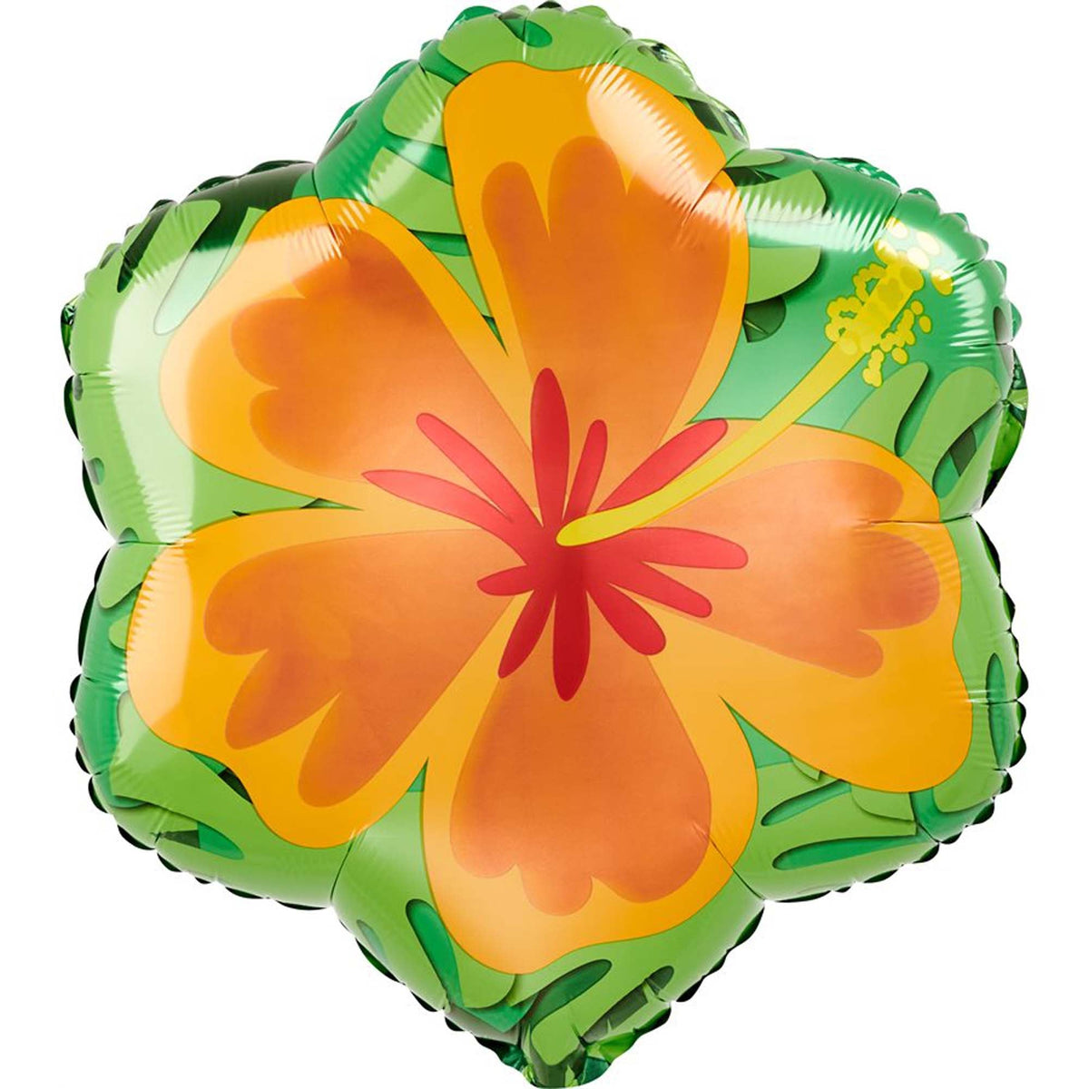 LE GROUPE BLC INTL INC Balloons Summer Orange and Purple Hibiscus Supershape Foil Balloon, 18 Inches, 1 Count