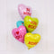 LE GROUPE BLC INTL INC Balloons Valentine's Day Candy Hearts Balloon Bouquet, Helium Inflation not Included, 6 Count 026635368384