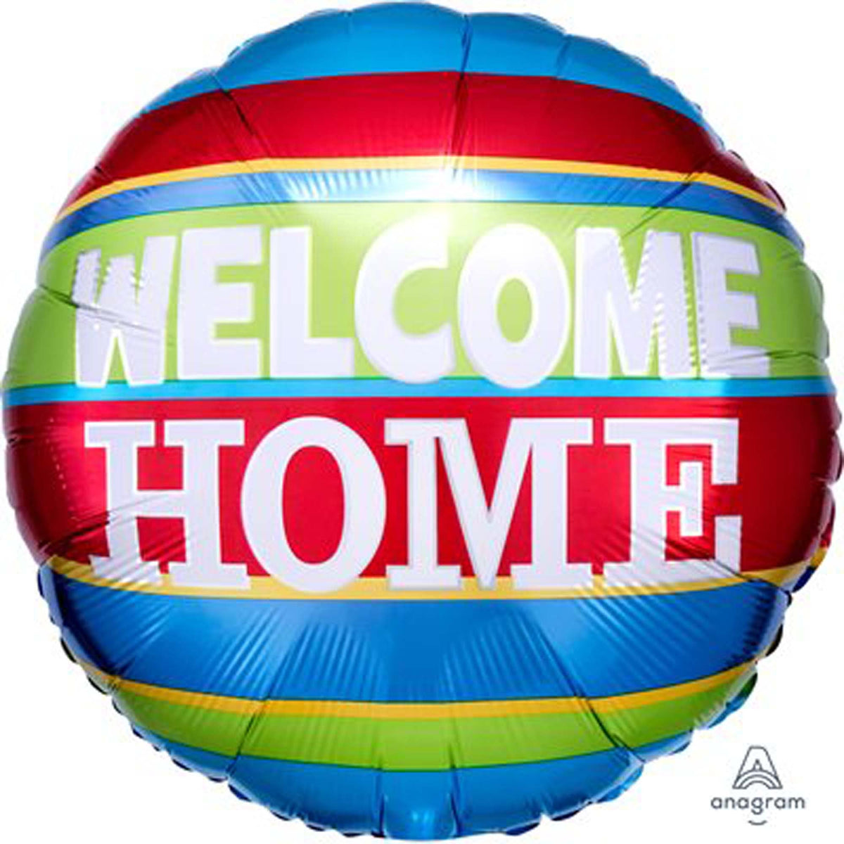 LE GROUPE BLC INTL INC Balloons Welcome Home Round Foil Balloon, Red, Blue, Yellow & Green, 18 Inches, 1 Count 026635345453