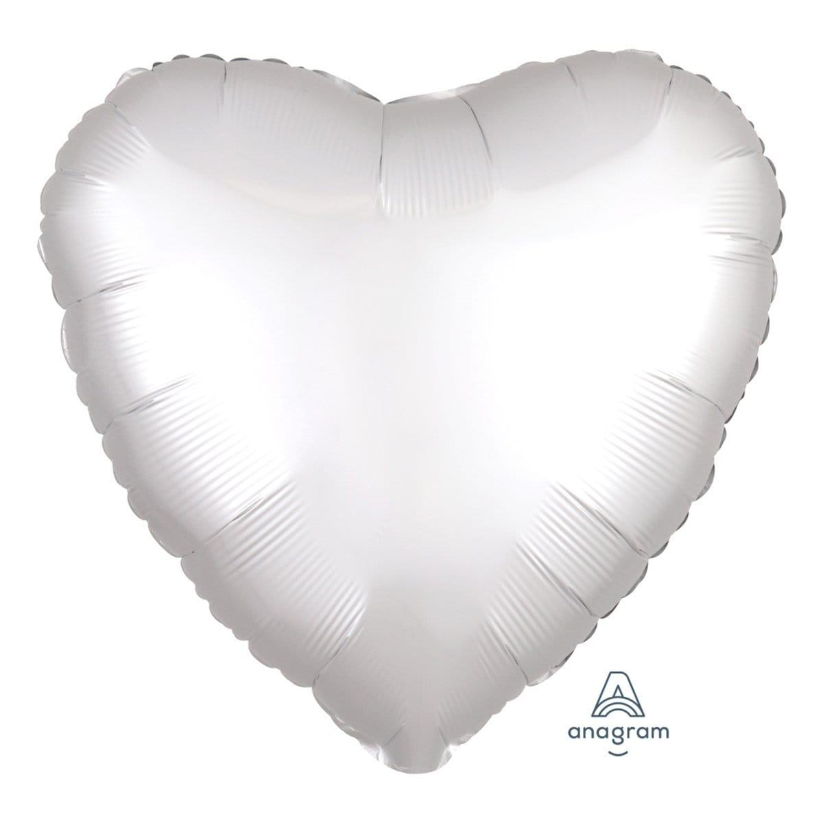 Buy Balloons White Heart Shape Foil Balloon, 18 Inches sold at Party Expert