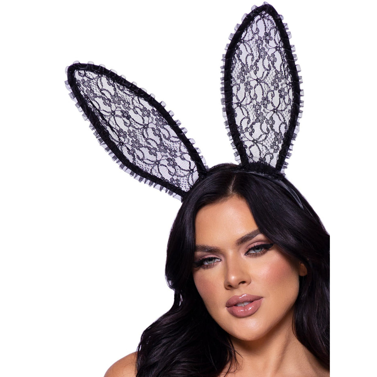 LEG AVENUE/SKU DISTRIBUTORS INC Costume Accessories Black Bendable Lace Bunny Ears 714718564852