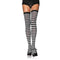 Buy Costume Accessories Black & white striped nylon thigh high socks for women sold at Party Expert