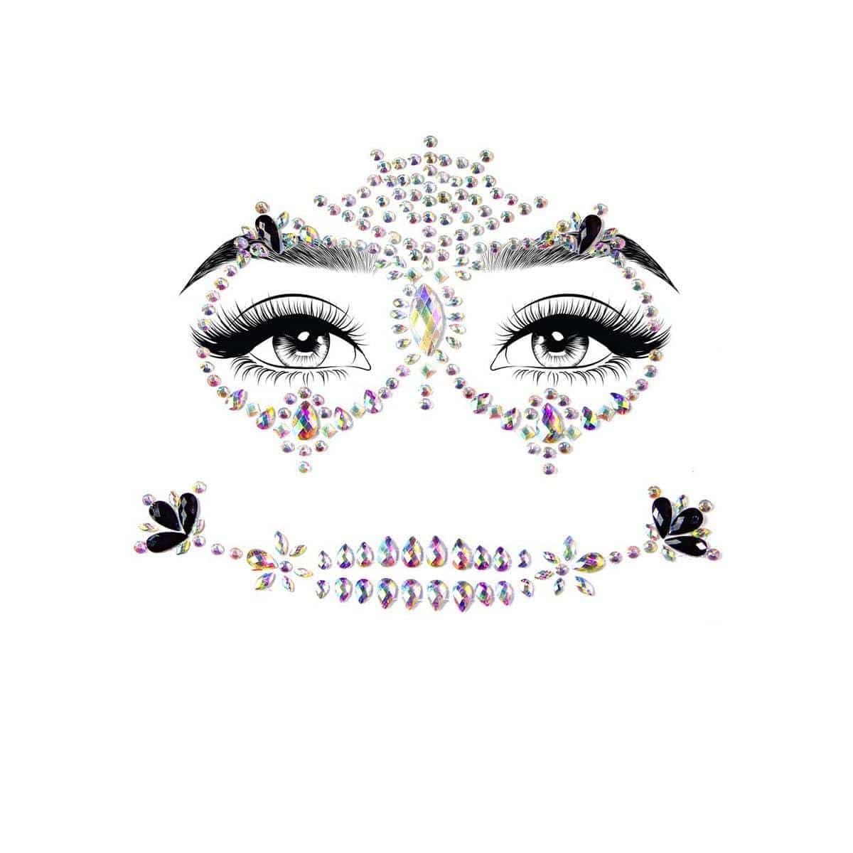 Buy Costume Accessories Calavera Adhesive Face Jewels sold at Party Expert