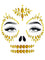Buy Costume Accessories Gold Sugar Skull Adhesive Face Jewels sold at Party Expert
