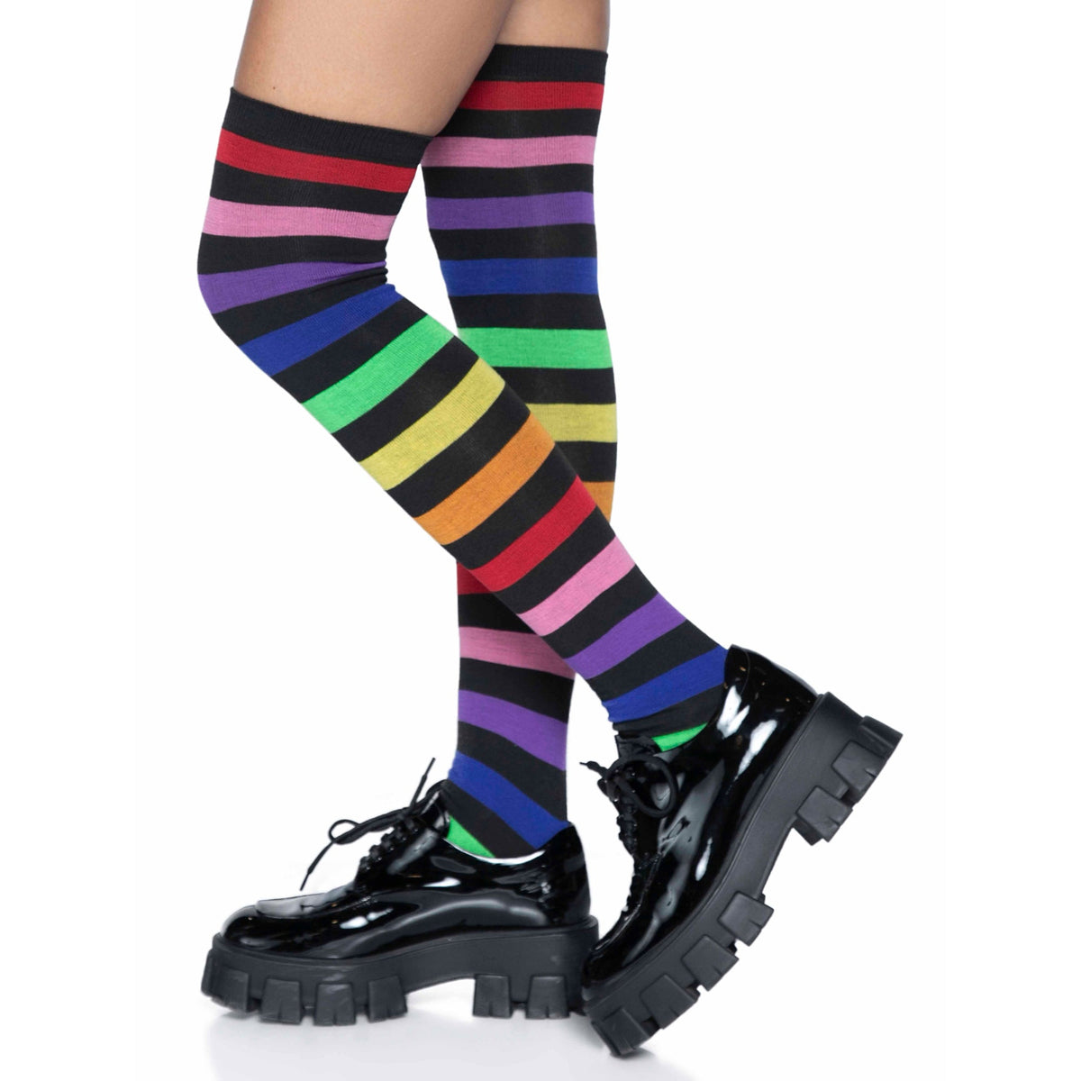 LEG AVENUE/SKU DISTRIBUTORS INC Costume Accessories Rainbow Stripe Hosiery for Adults 714718560502