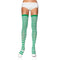 Buy Costume Accessories White & green striped nylon thigh high socks for women sold at Party Expert