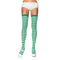 Buy Costume Accessories White & green striped nylon thigh high socks for women sold at Party Expert
