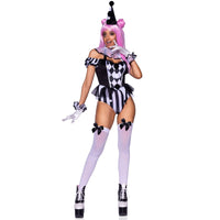 LEG AVENUE/SKU DISTRIBUTORS INC Costumes French Clown Sexy Costume for Adults, Black and White Bodysuit