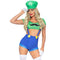 LEG AVENUE/SKU DISTRIBUTORS INC Costumes Gamer Babe Sexy Costume for Adults, Green Crop Top and Blue Short