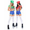 LEG AVENUE/SKU DISTRIBUTORS INC Costumes Gamer Babe Sexy Costume for Adults, Green Crop Top and Blue Short
