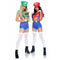LEG AVENUE/SKU DISTRIBUTORS INC Costumes Gamer Babe Sexy Costume for Adults, Red Crop Top and Blue Short, Mario