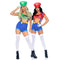 LEG AVENUE/SKU DISTRIBUTORS INC Costumes Gamer Babe Sexy Costume for Adults, Red Crop Top and Blue Short, Mario