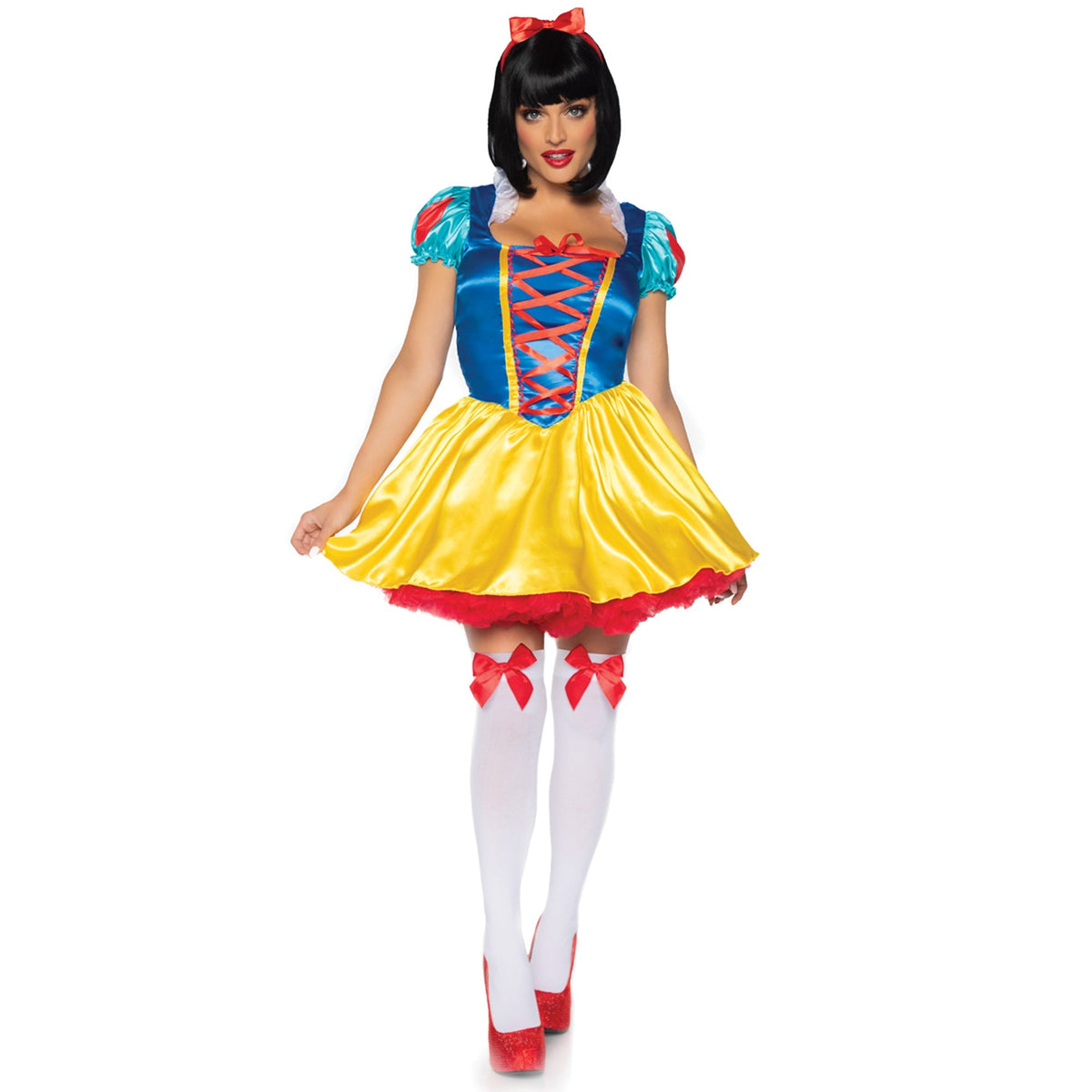 LEG AVENUE/SKU DISTRIBUTORS INC Costumes Snow White Costume for Adults, Short Yellow, Red and Blue Dress