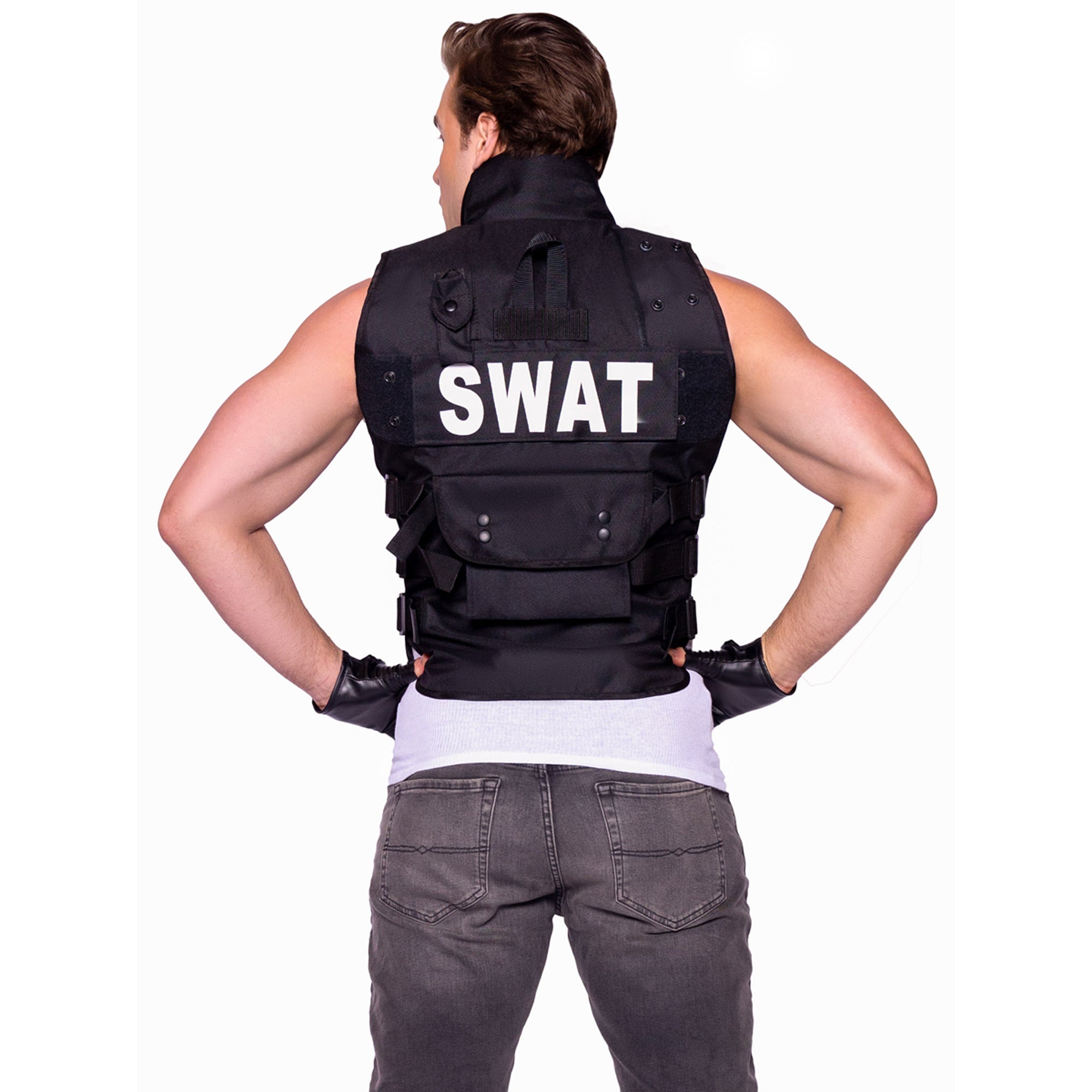 Costume de SWAT pour adultes, veste noire – Party Expert