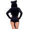 LEG AVENUE/SKU DISTRIBUTORS INC Costumes Ultra Soft Black Cat Sexy Costume for Adults, Black Romper