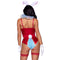 LEG AVENUE/SKU DISTRIBUTORS INC Costumes White Rabbit Sexy Costume for Adults, Blue and Red Bodysuit