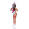 LEG AVENUE/SKU DISTRIBUTORS INC Costumes White Rabbit Sexy Costume for Adults, Blue and Red Bodysuit