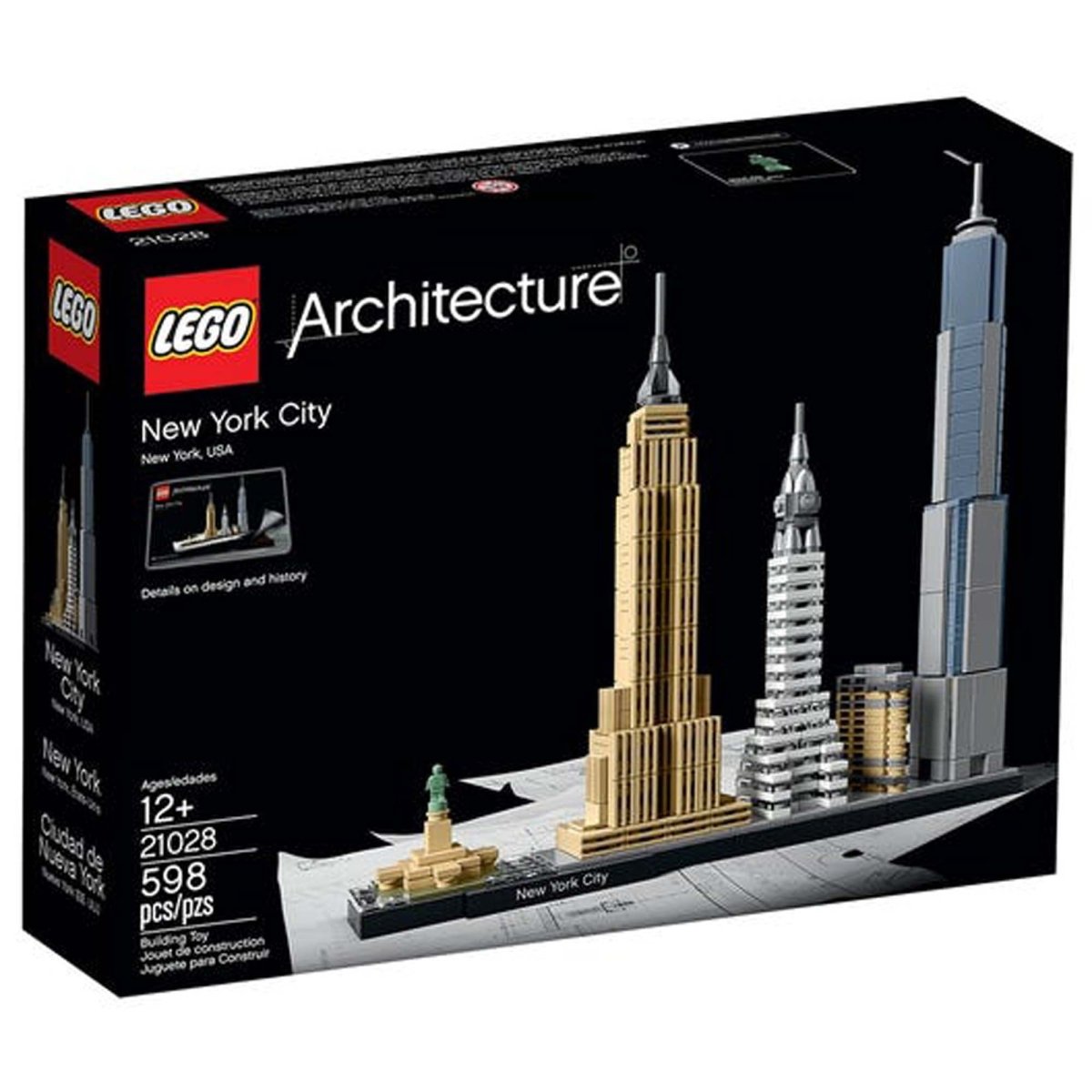 LEGO JOUET K.I.D. INC Toys & Games LEGO Architecture New York City, 21028, Ages 12+, 598 Pieces 673419247167