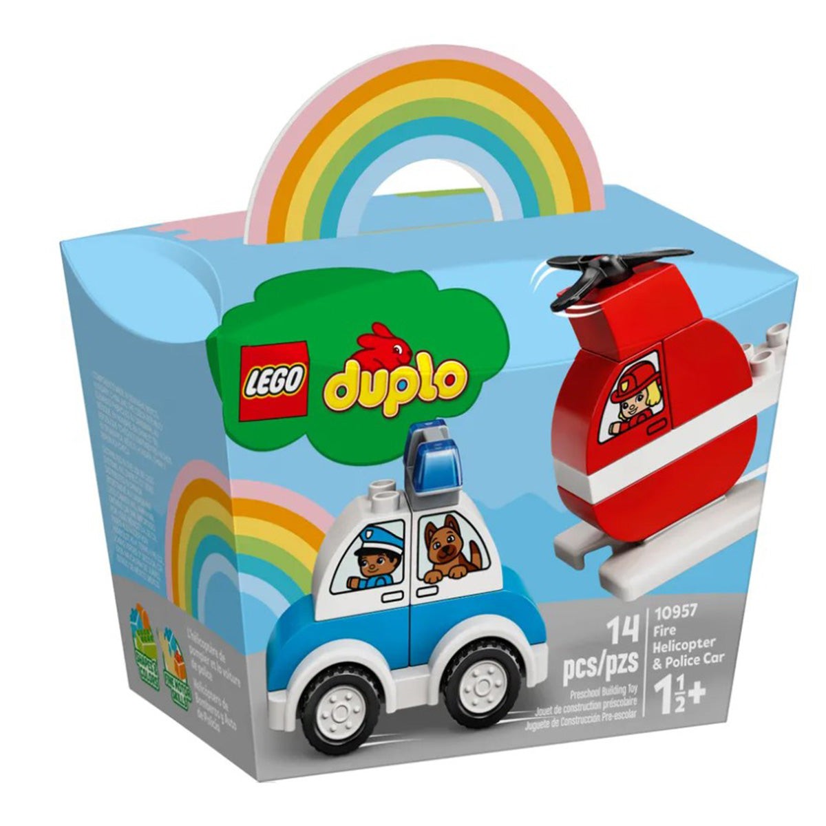 LEGO JOUET K.I.D. INC Toys & Games LEGO Duplo Fire Helicopter & Police Car, 10957, Ages 1.5+, 14 Pieces 673419338103