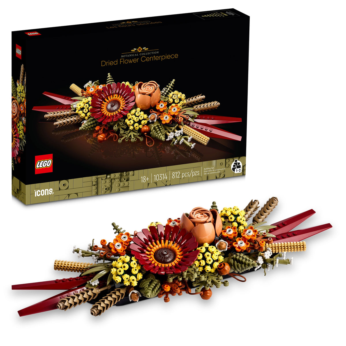 LEGO Toys & Games LEGO Icons Dried Flower Centerpiece, 10314, Ages 18+, 812 Pieces