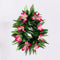 LIANGSHAN DAJIN GIFTS & TOYS CO LTD Theme Party Honolulu Flower Headband with Leaves, Fuchsia