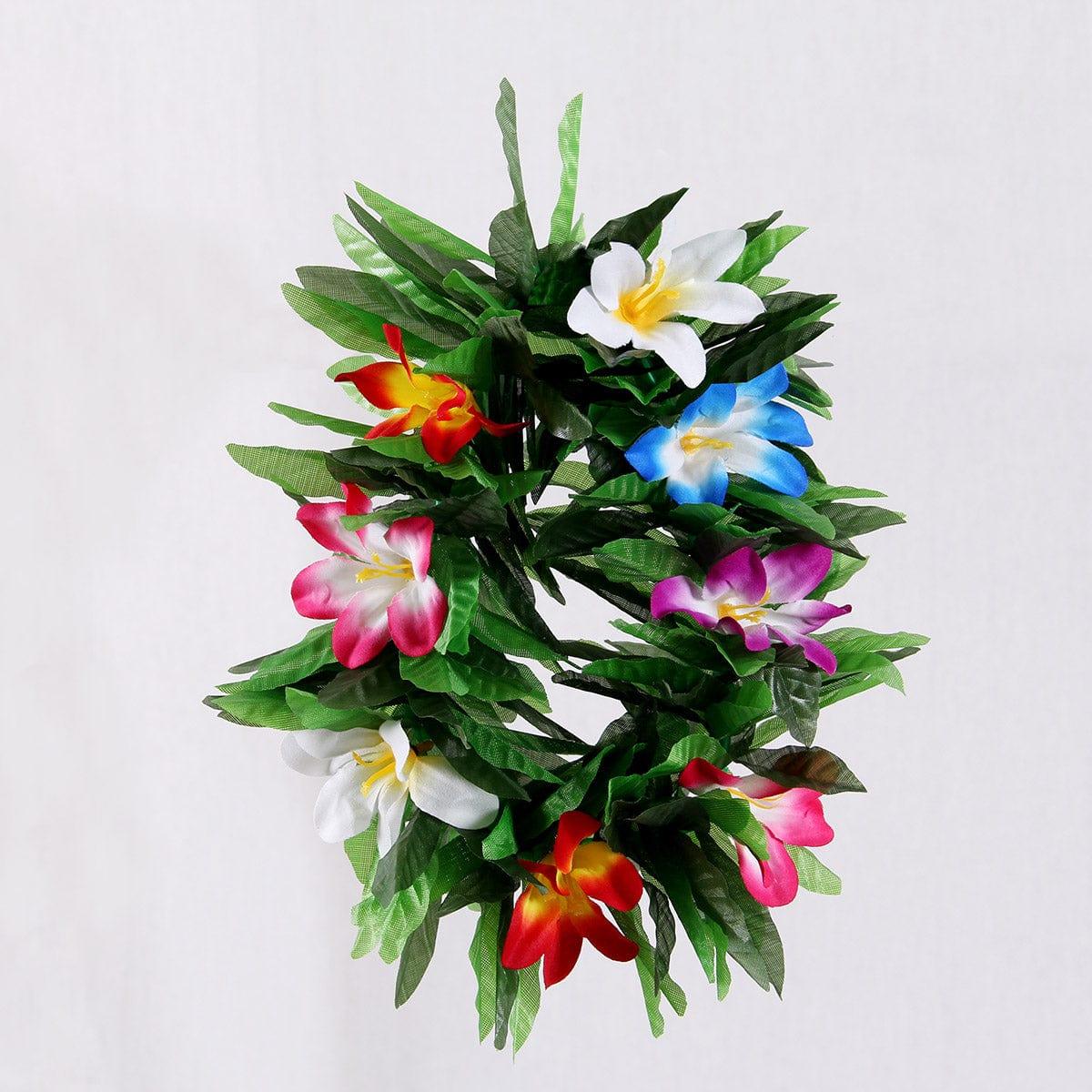 LIANGSHAN DAJIN GIFTS & TOYS CO LTD Theme Party Honolulu Flower Headband with Leaves, Multicolour