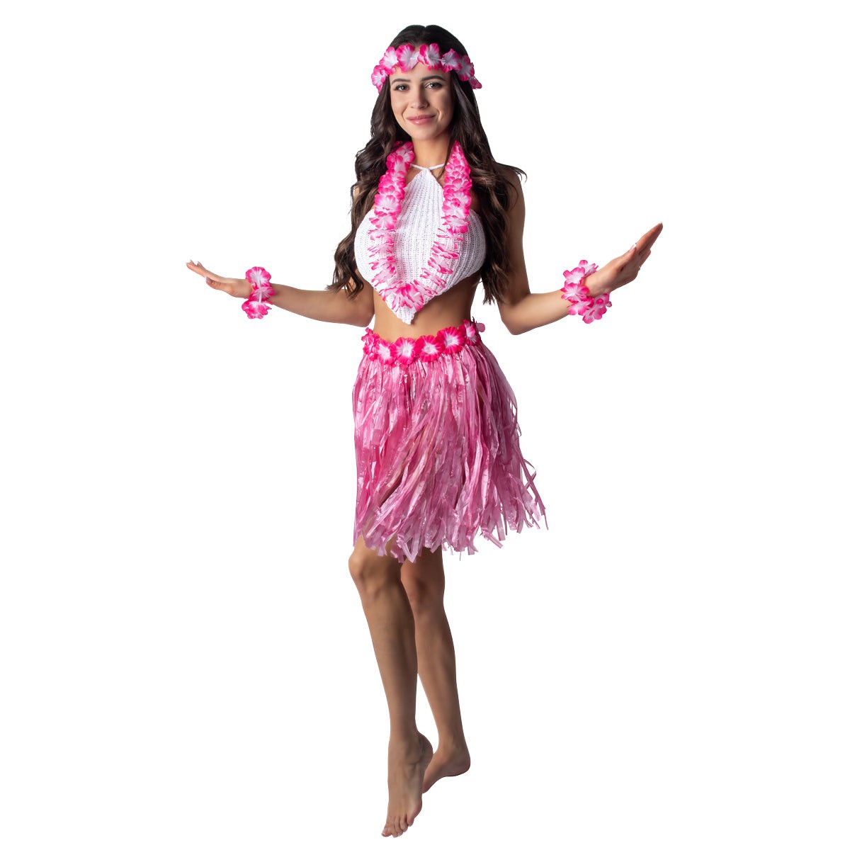 LIANGSHAN DAJIN GIFTS & TOYS CO LTD Theme Party Hula Short Skirt Kit for adults, 5 Count 810077654316
