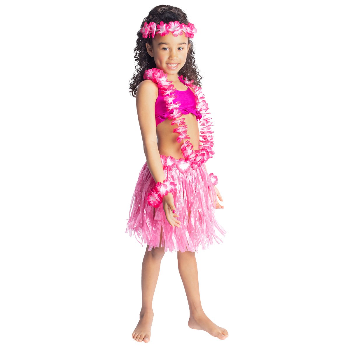 LIANGSHAN DAJIN GIFTS & TOYS CO LTD Theme Party Hula Short Skirt Kit for Kids, 5 Count 810077654323