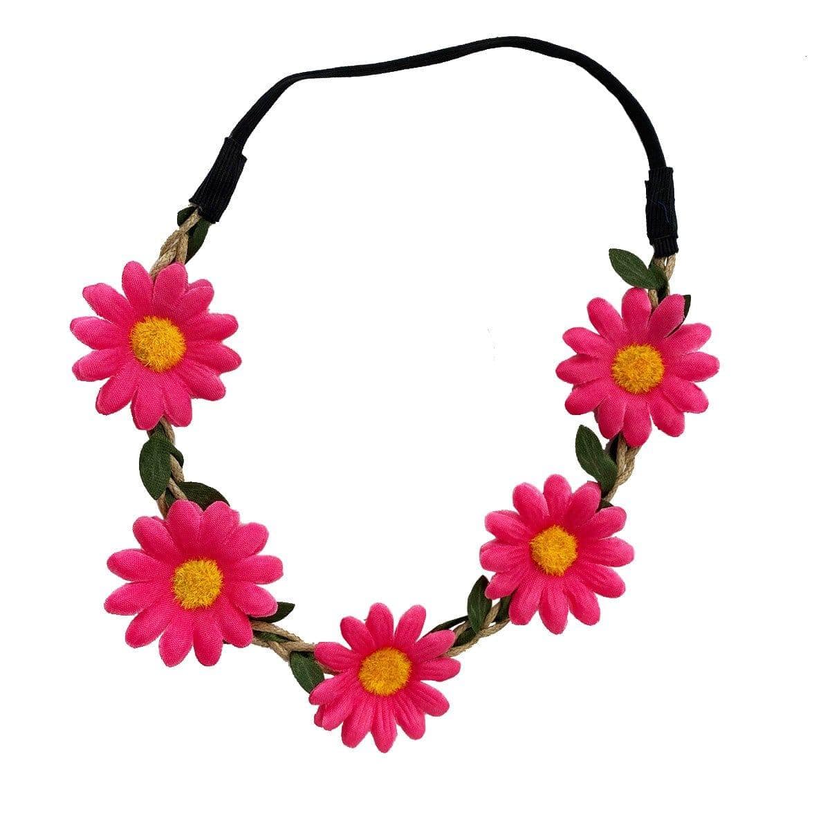 Buy Theme Party Fuchsia Flower Headband sold at Party Expert