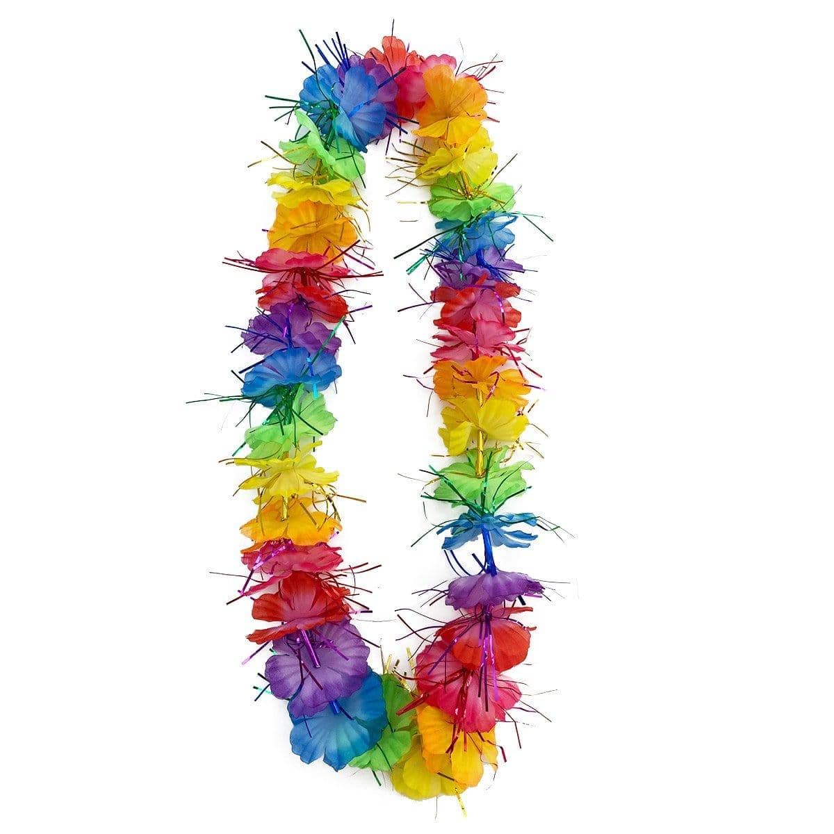 Buy Theme Party Multicolor Tinsel Flower Lei Necklace sold at Party Expert