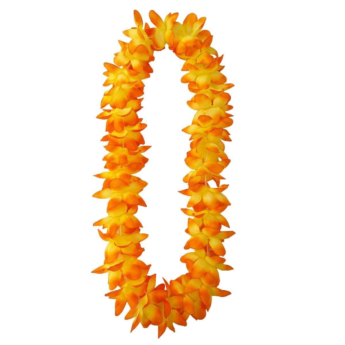 Buy Theme Party Orange Aloha Flower Lei Necklace sold at Party Expert