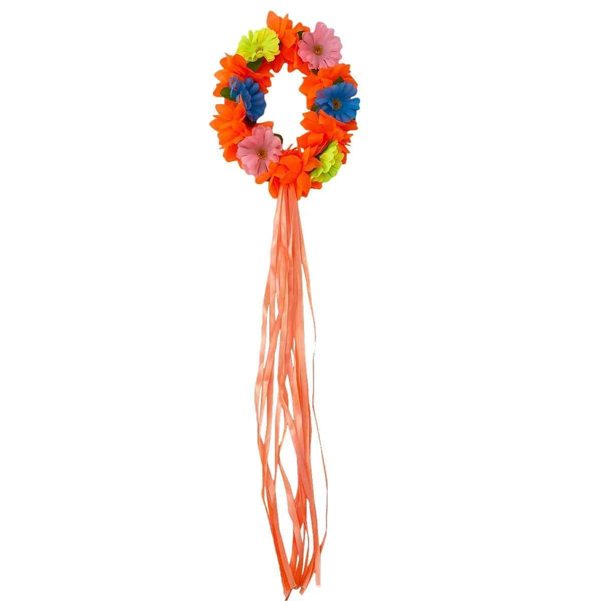 Buy Theme Party Orange Hawaiian Flower Crown sold at Party Expert